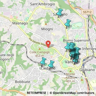Mappa Via Monte Tabor, 21100 Varese VA, Italia (1.135)