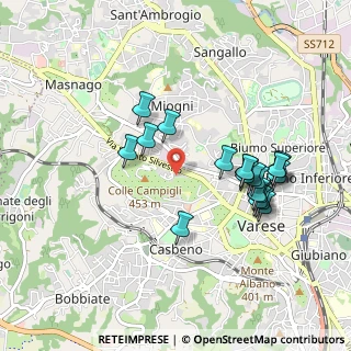 Mappa Via Monte Tabor, 21100 Varese VA, Italia (0.907)