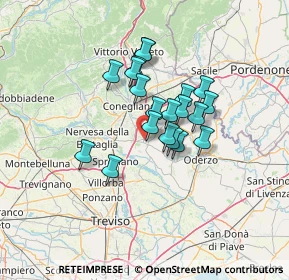 Mappa Via Distrettuale, 31028 Mareno di Piave TV, Italia (9.7035)