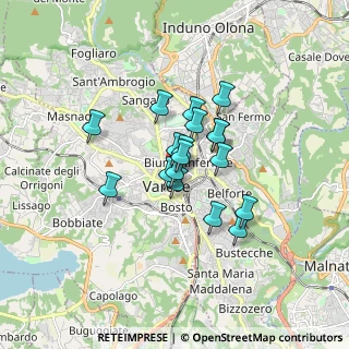 Mappa Via Giacomo Puccini, 21100 Varese VA, Italia (1.11944)