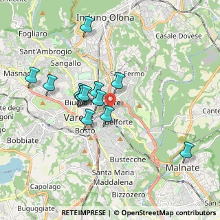 Mappa Via Cortina d'Ampezzo, 21100 Varese VA, Italia (1.61615)