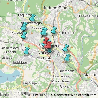 Mappa Via Bernardino Luini, 21100 Varese VA, Italia (1.214)