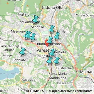 Mappa Via Bernardino Luini, 21100 Varese VA, Italia (1.6275)