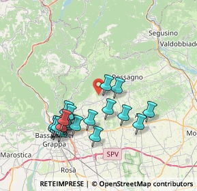 Mappa Via Santa Lucia, 31017 Pieve del Grappa TV, Italia (7.4275)
