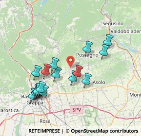 Mappa 31017 Crespano del Grappa TV, Italia (7.55588)