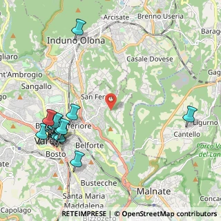 Mappa Via Vetta d'Italia, 21100 Varese VA, Italia (2.572)