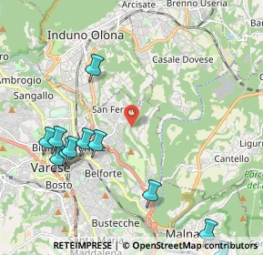 Mappa Via Vetta d'Italia, 21100 Varese VA, Italia (2.61273)