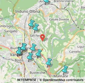 Mappa Via Vetta d'Italia, 21100 Varese VA, Italia (2.2225)