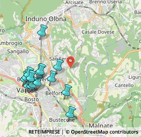 Mappa Via Vetta d'Italia, 21100 Varese VA, Italia (2.25067)