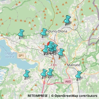 Mappa Viale Padre Gian Battista Aguggiari, 21100 Varese VA, Italia (3.65846)