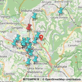 Mappa Via Colombeè, 21100 Varese VA, Italia (2.07353)