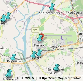 Mappa Via F. Cosani, 34070 Turriaco GO, Italia (3.23154)