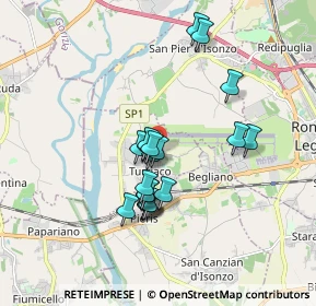 Mappa Via F. Cosani, 34070 Turriaco GO, Italia (1.431)