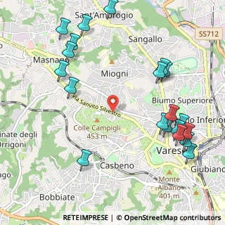 Mappa Via Silvestro Sanvito, 21100 Varese VA, Italia (1.298)