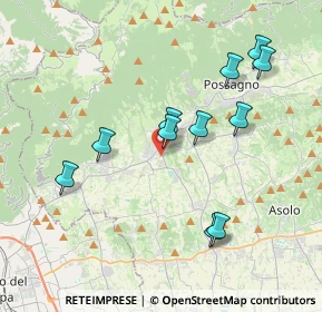 Mappa Via Giovanni Ceccato, 31017 Crespano del Grappa TV, Italia (3.70909)