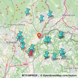 Mappa Via Giuseppe Giusti, 21050 Cantello VA, Italia (4.4525)
