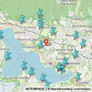 Mappa Via Giuseppe Verdi, 21020 Casciago VA, Italia (2.8635)
