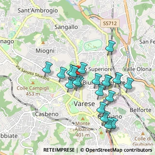 Mappa Via Bernardino Castelli, 21100 Varese VA, Italia (0.852)