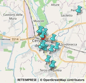 Mappa 33052 Cervignano del Friuli UD, Italia (1.38643)