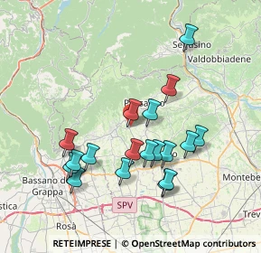 Mappa Via San Giacomo, 31017 Paderno del Grappa TV, Italia (7.08056)