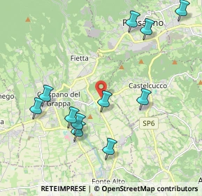 Mappa Via San Giacomo, 31017 Paderno del Grappa TV, Italia (2.22455)