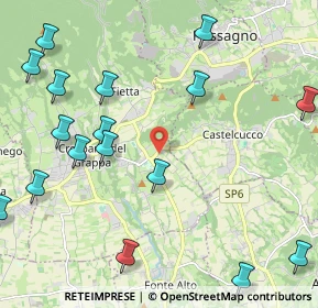Mappa Via San Giacomo, 31017 Paderno del Grappa TV, Italia (3.032)