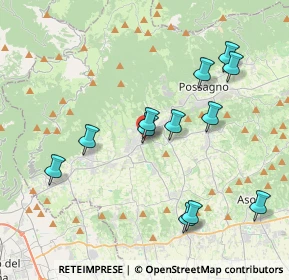 Mappa Piazza San Marco, 31017 Crespano del Grappa TV, Italia (3.90667)