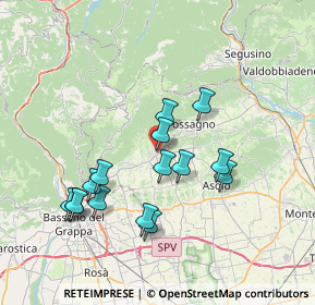 Mappa Via Francesco Aita, 31017 Pieve del Grappa TV, Italia (6.85467)