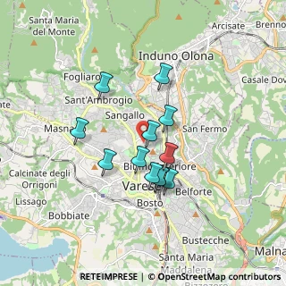Mappa Via Isonzo, 21100 Varese VA, Italia (1.345)