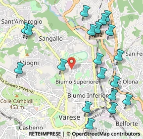 Mappa Via Isonzo, 21100 Varese VA, Italia (1.257)