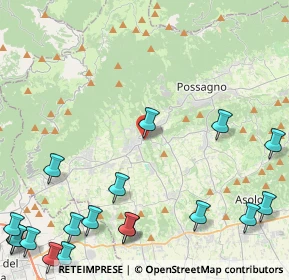 Mappa Via Piave, 31017 Crespano del Grappa TV, Italia (6.854)