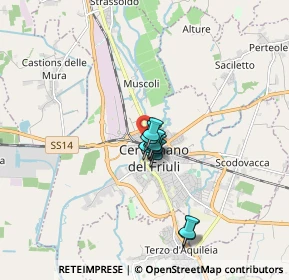 Mappa Via Leonardo Da Vinci, 33052 Cervignano del Friuli UD, Italia (1.95333)