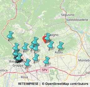 Mappa Via Roma, 31017 Pieve del Grappa TV, Italia (8.753)