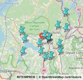 Mappa Via Cantoreggio, 21100 Varese VA, Italia (6.2925)