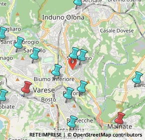 Mappa Via Ambrosini Don Giuseppe, 21100 Varese VA, Italia (2.555)