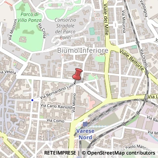 Mappa Via Bernardino Luini,  21, 21100 Varese, Varese (Lombardia)