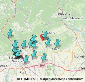 Mappa Piazza Madonnina del Grappa, 31017 Paderno del Grappa TV, Italia (8.6565)