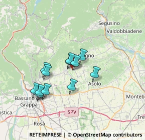 Mappa Piazza Madonnina del Grappa, 31017 Paderno del Grappa TV, Italia (5.55167)