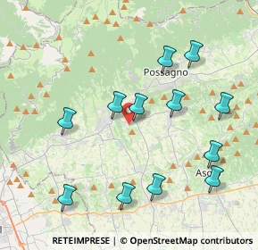 Mappa Piazza Madonnina del Grappa, 31017 Paderno del Grappa TV, Italia (4.16667)