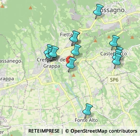 Mappa Piazza Madonnina del Grappa, 31017 Paderno del Grappa TV, Italia (1.70571)