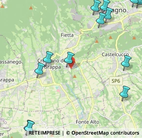 Mappa Piazza Madonnina del Grappa, 31017 Paderno del Grappa TV, Italia (3.08692)