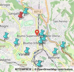 Mappa Viale Valganna, 21056 Varese VA, Italia (1.1625)