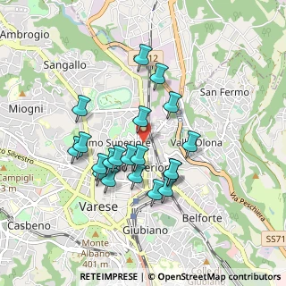 Mappa Viale Valganna, 21056 Varese VA, Italia (0.7815)