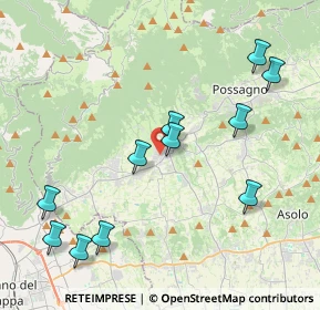 Mappa Via dele Valli, 31017 Crespano del Grappa TV, Italia (4.47727)