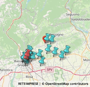 Mappa Via dele Valli, 31017 Crespano del Grappa TV, Italia (7.4265)