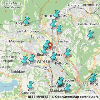 Mappa Via Eleuterio Pagliano, 21100 Varese VA, Italia (2.63389)