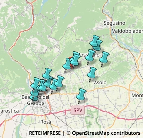 Mappa Via S. Carlo, 31017 Crespano del Grappa TV, Italia (6.28833)
