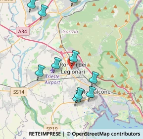 Mappa 34077 Ronchi dei Legionari GO, Italia (4.86333)