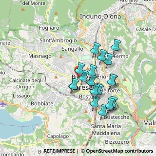 Mappa Via Giuseppe Grandi, 21100 Varese VA, Italia (1.54579)