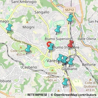 Mappa Via Giuseppe Grandi, 21100 Varese VA, Italia (1.05636)